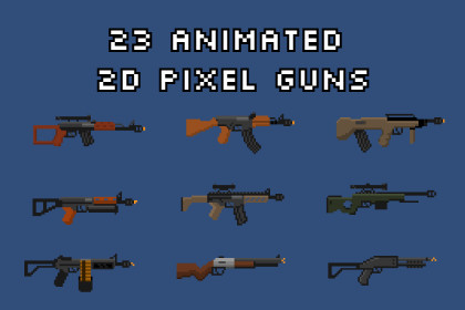 23 PCS | 2D Animated Pixel Guns