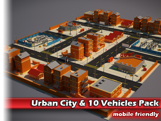 Unity Urban Model Urban City & 10 Vehicles | 3D | Unity Asset Store