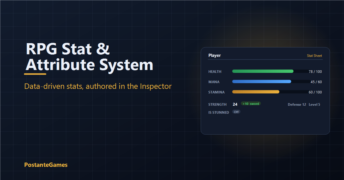 RPG Stat & Attribute System — Data-Driven Modifiers | Game Toolkits ...