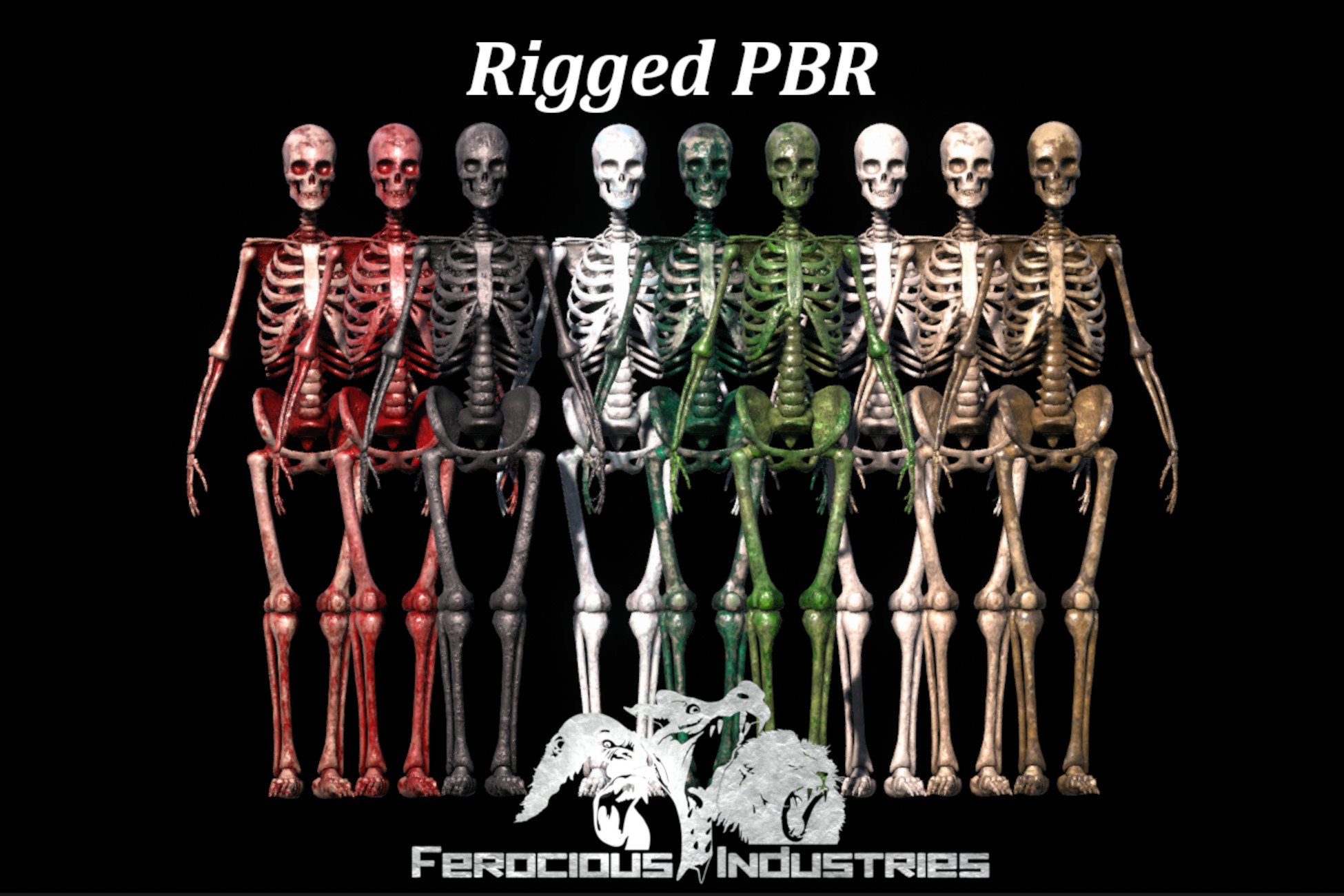 Bones Object Texture Unity PBR Realistic Skeleton and Bone Collection | 3D Humanoids | Unity Asset ...