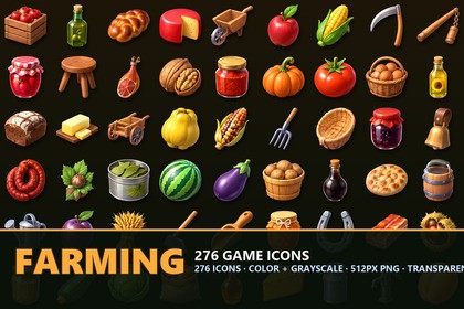 Farming & Harvest Icons - 276 Crop Items