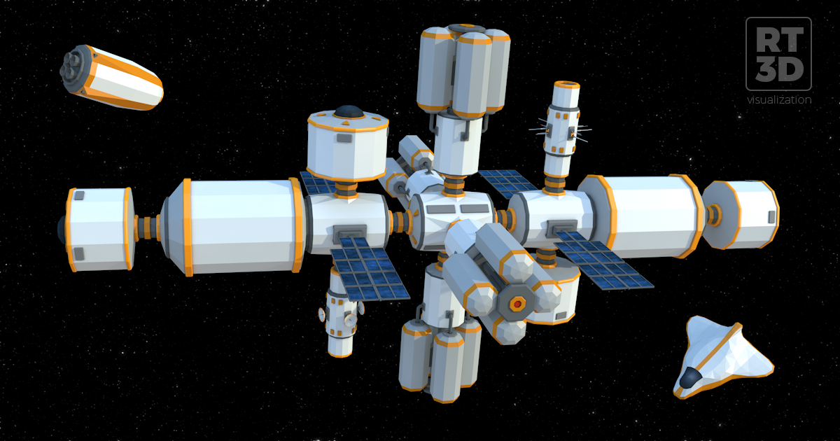 Lowpoly Modular Space Station Pack | 3D Sci-Fi | Unity Asset Store