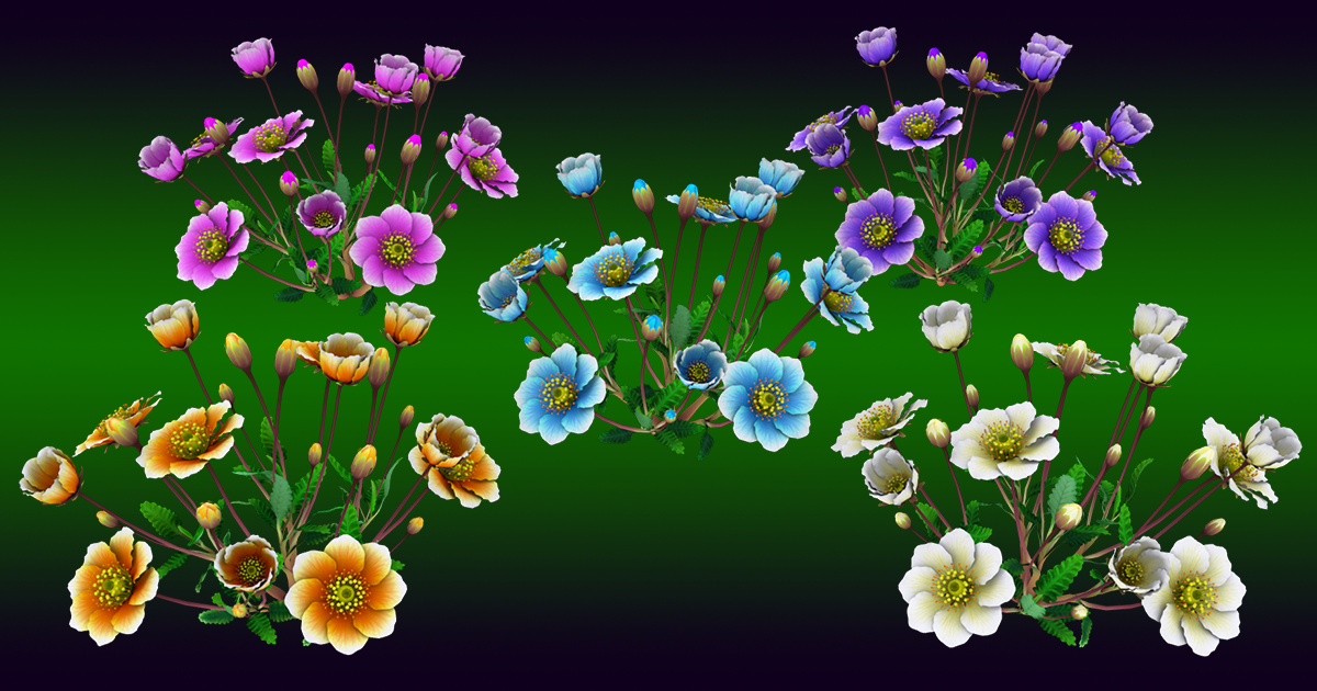Unity Flowers Flower Dryas Iceland | 3D Flowers | Unity Asset Store