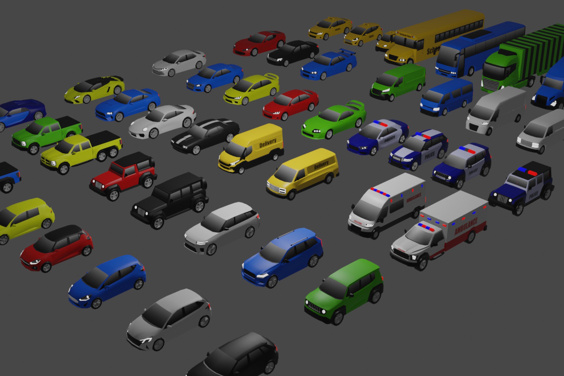 Low poly vehicle pack v2 | 3D Land | Unity Asset Store