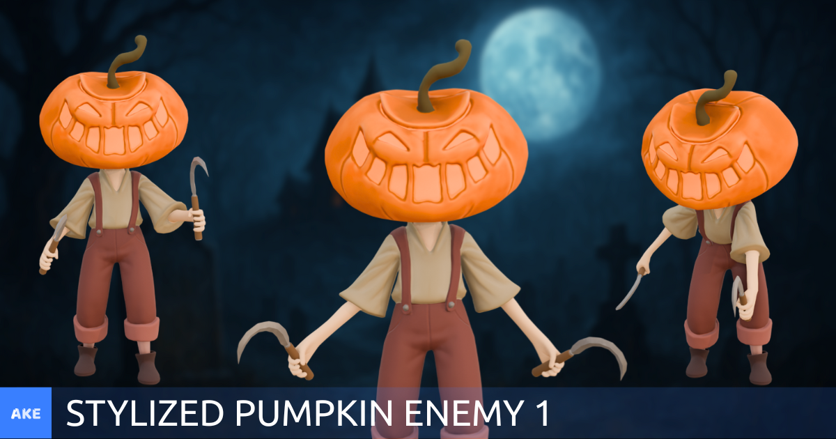 Stylized Pumpkin Enemy 1 | 3D Humanoids | Unity Asset Store