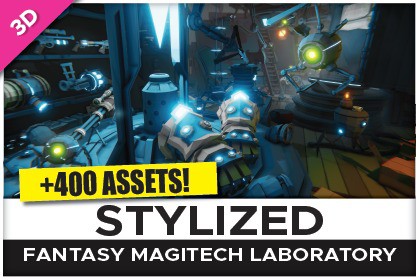 STYLIZED Fantasy Magitech Laboratory - Low Poly 3D Art