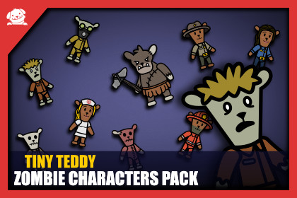 2D Cartoon Zombie Characters Pack