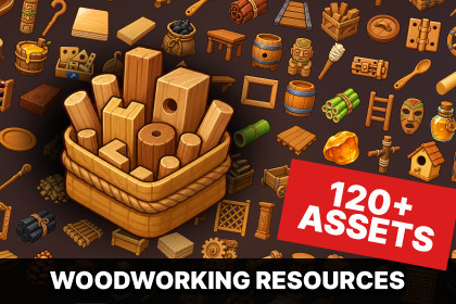 Woodworking Carpentry Lumber Crafting Furniture Resources Icons Pack