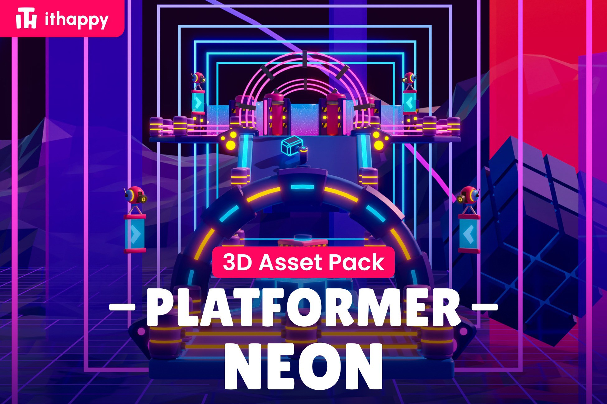Platformer 10 Neon - Low Poly 3D Models Pack
