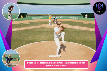 Baseball & Softball Animation Pack - Characters Included (1900+ Animations)
