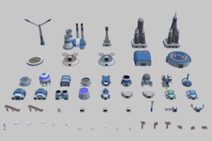 Low Poly Factory Machines Pack