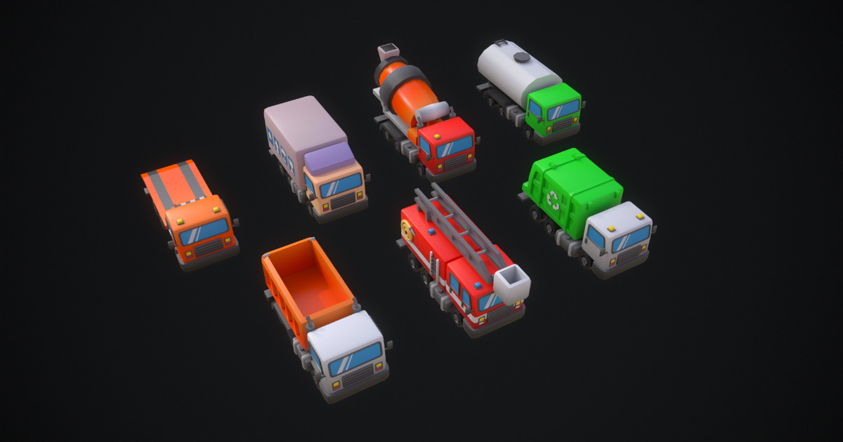 Low Poly Heavy Machinery | 3D Props | Unity Asset Store