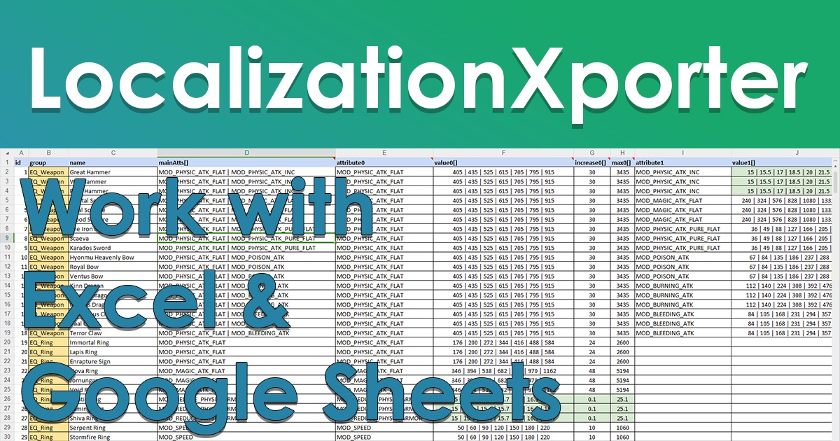 Localisation Table LocalizationX: Manage Localizations with Excel and Google Sheets ...
