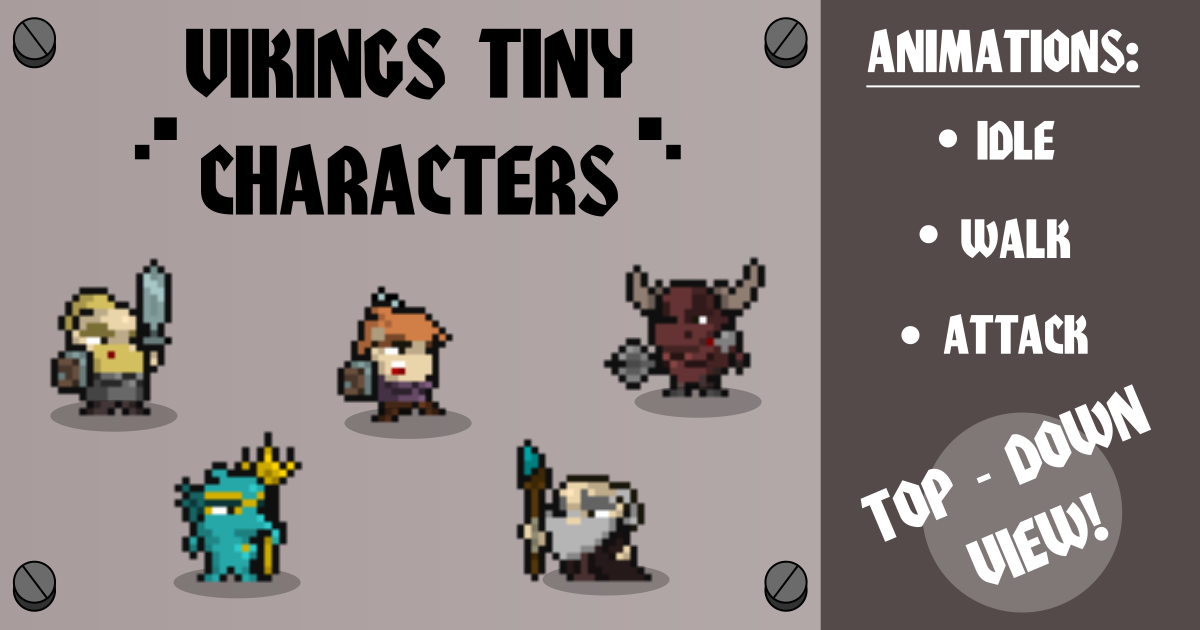 VIKINGS TINY CHARACTERS | 2D 캐릭터 | Unity Asset Store
