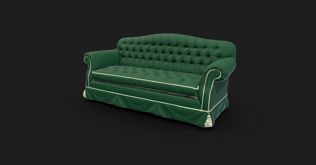 Unity Rendering Sofa Vintage Upholstered Sofa – Game-Ready 3D Model | 3D Furniture | Unity ...