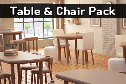 MAR-Low Poly Table&Chair Pack