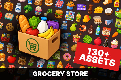 Grocery Food Supermarket Cooking Ingredients Store Icons Pack