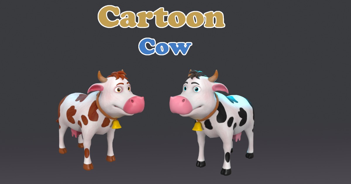 Cartoon Cow Lowpoly Animated | 3D Animals | Unity Asset Store