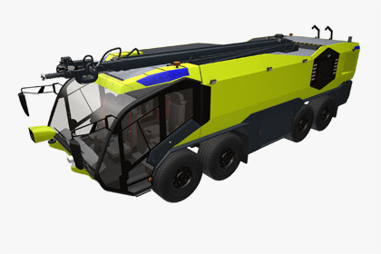 Airport Fire Truck 8x8 Yellow (370)