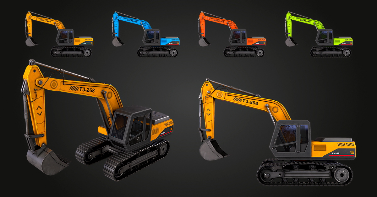 Excavator Unity Model Excavator Vol. 1 | 3D Vehicles | Unity Asset Store