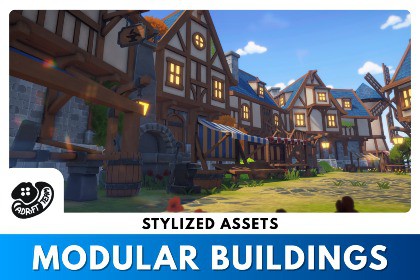 Stylized Modular Buildings Fantasy Village