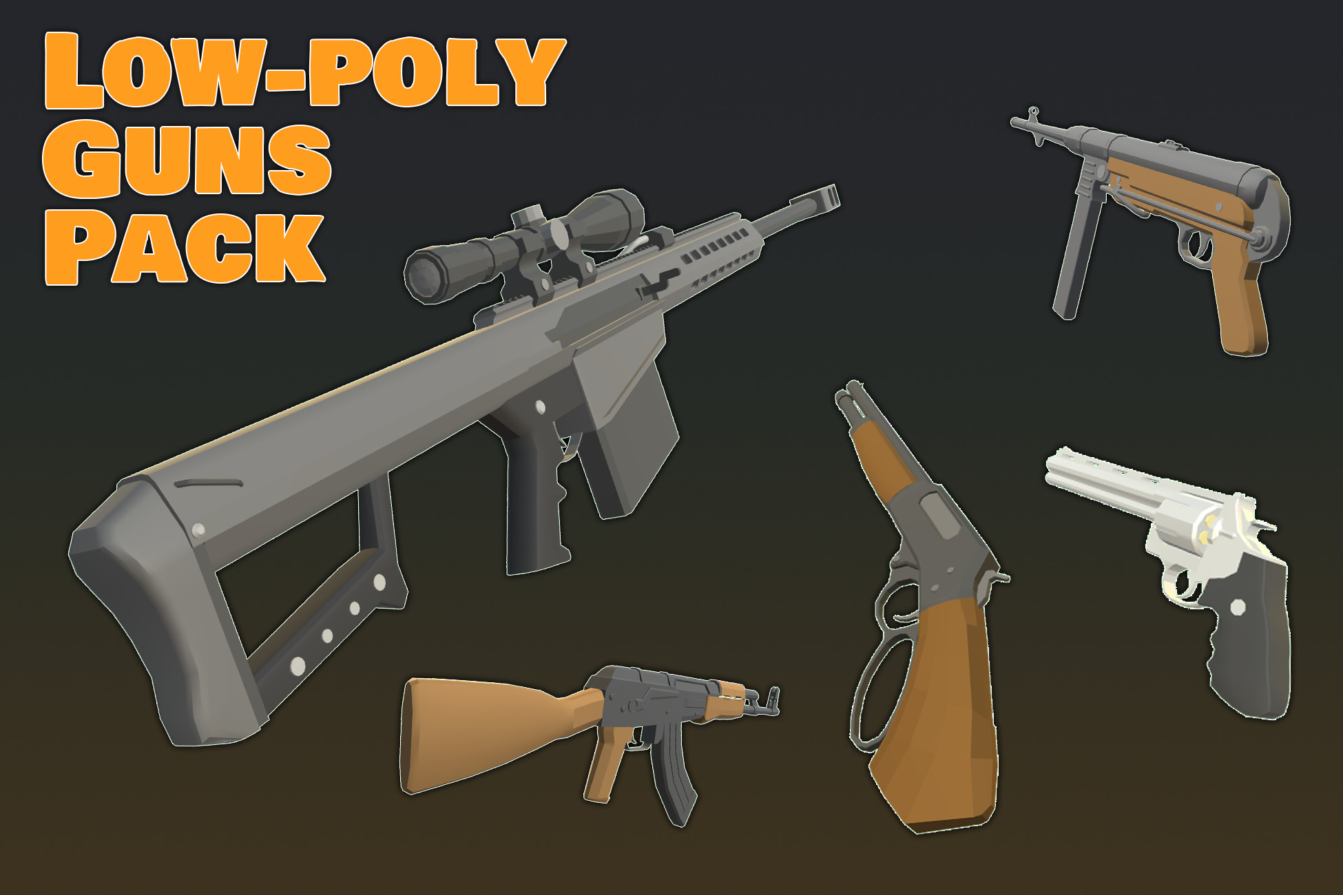 Lowpoly Guns Pack | 3D Weapons | Unity Asset Store