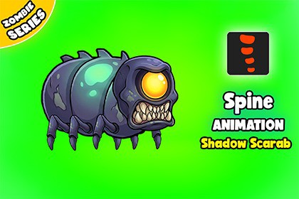 Shadow Scarab - 2D Animated Character (Spine)