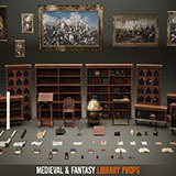 Medieval & Fantasy Library - Complete Scholar's Props Pack | Books, Scrolls
