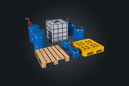 Industrial Containers Pack V1-Drums | Game Ready PBR | Built-In & URP Compatible