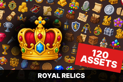 Royal Relics Fantasy Treasure Gems Rewards Icons Pack