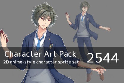 Anime Character Art Pack: 2544 - Image: Youth, student, high schooler, modern