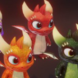 Cute Baby Dragons 3D Model With 5 Music Tracks and 36 Sound Effects (Built-In)