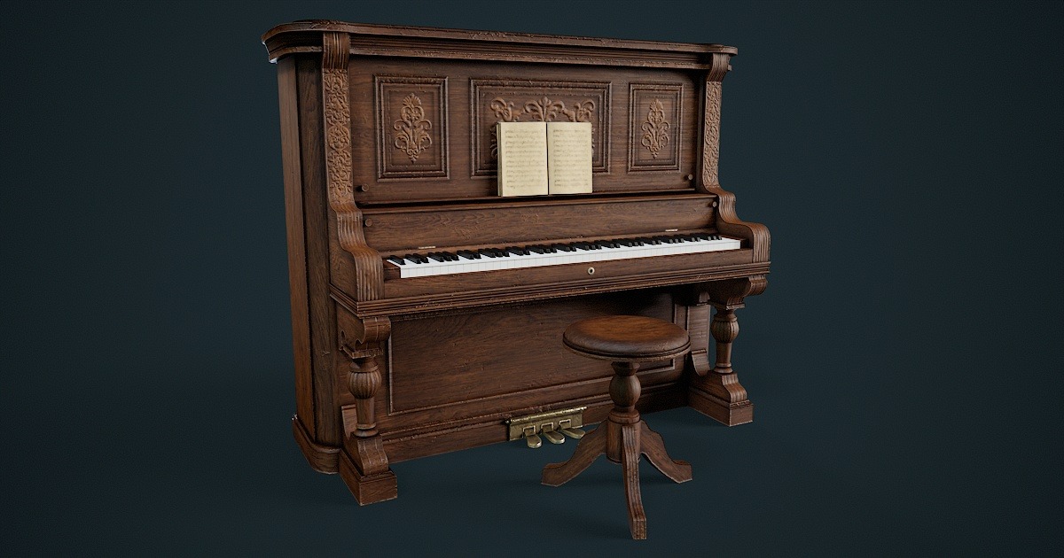 Antique Piano | 3D Interior | Unity Asset Store