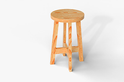 Round Wooden Stool