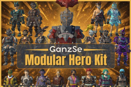 GanzSe Modular Hero Kit - Fantasy Low Poly Bundle