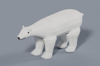3D Polar Bear - Low Poly Rigged & Animated Arctic Animal