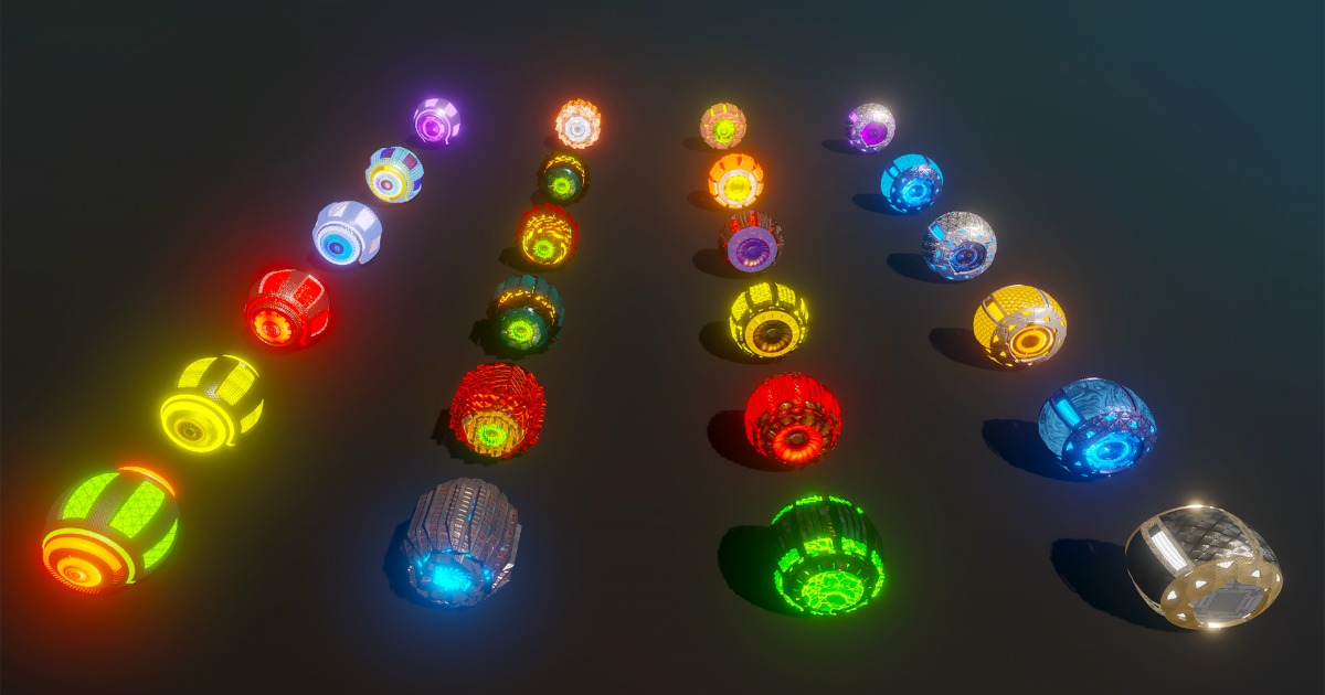 Unity Ball Set Rolling Balls Sci-fi Pack | 3D Props | Unity Asset Store