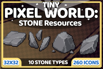 Tiny pixel world: Stone Resources Icon Pack