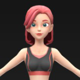 A sporty girl (tall and slender figure)