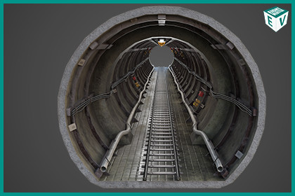 Train Tunnel 02 URP HDRP Textures
