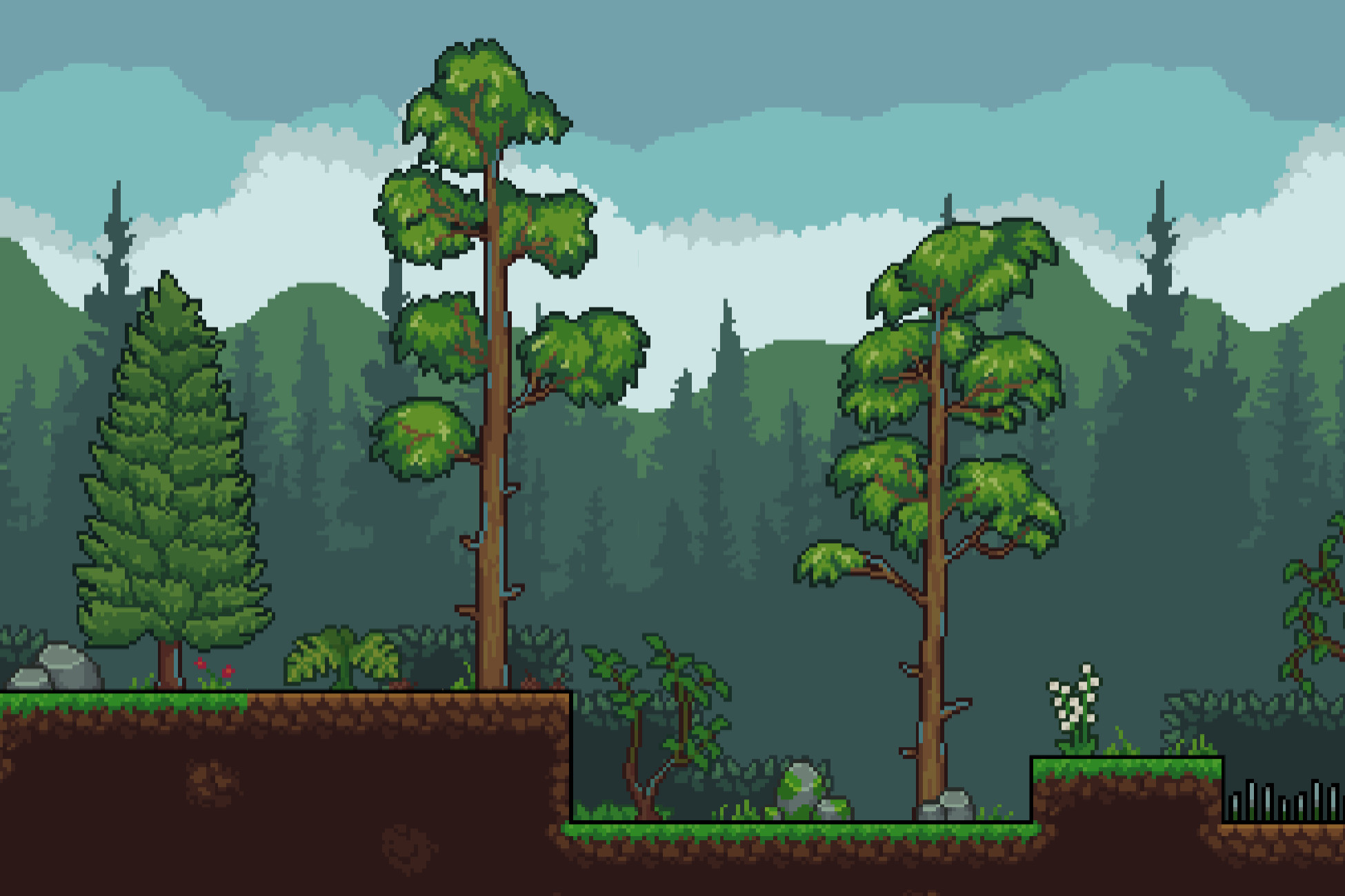 2D Pixel Art Platformer | Biome - American Forest | 2D Environments ...