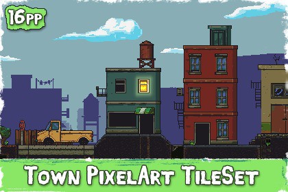 Pixel Art Town Tileset
