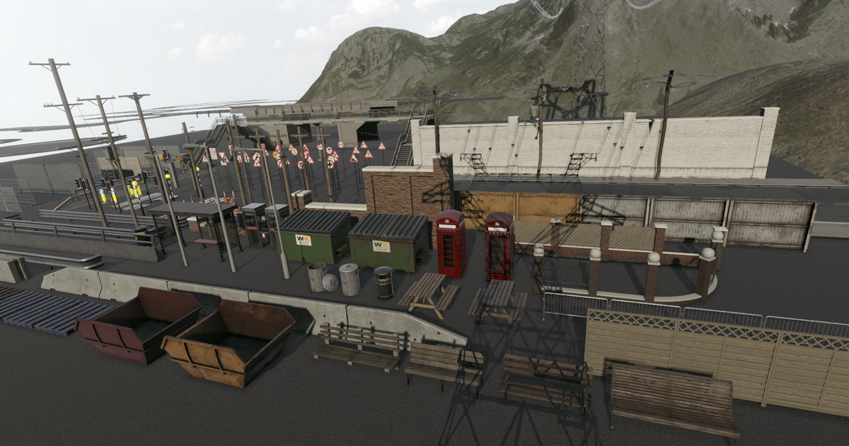Modular Road Street Walls and Traffic Props | 3D 工場用品 | Unity Asset Store