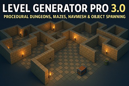 Level Generator Pro 3.0 - Procedural Dungeons, Mazes, NavMesh & Object Spawning