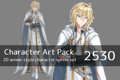 Anime Character Art Pack: 2530 - Image: Man, priest, mage, scholar