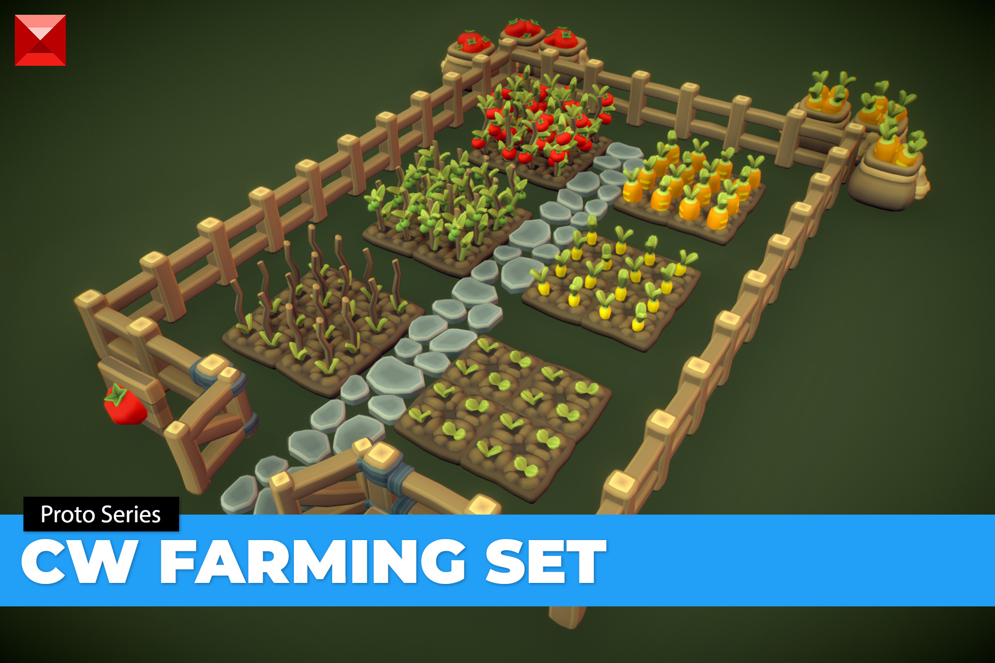 Cube World Farming Set Proto Series 3D Food Unity Asset Store