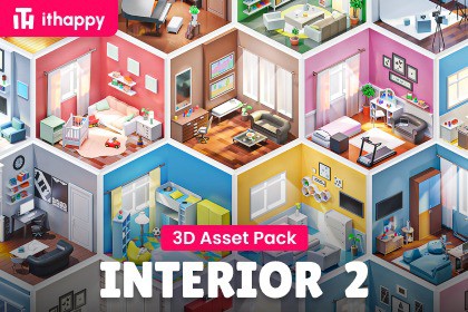 Interior 2 - Low Poly 3D Models Pack