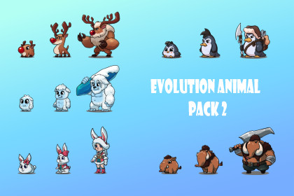 Animated 2D Evolution Animal Pack 2