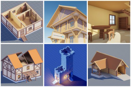 Low Poly Modular Medieval Buildings Pack