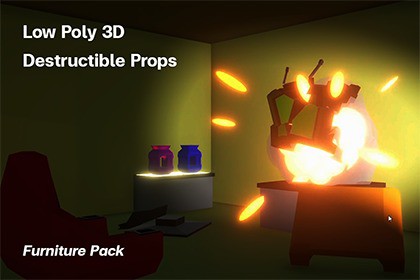 Low Poly 3D Destructible Props - Furniture Pack